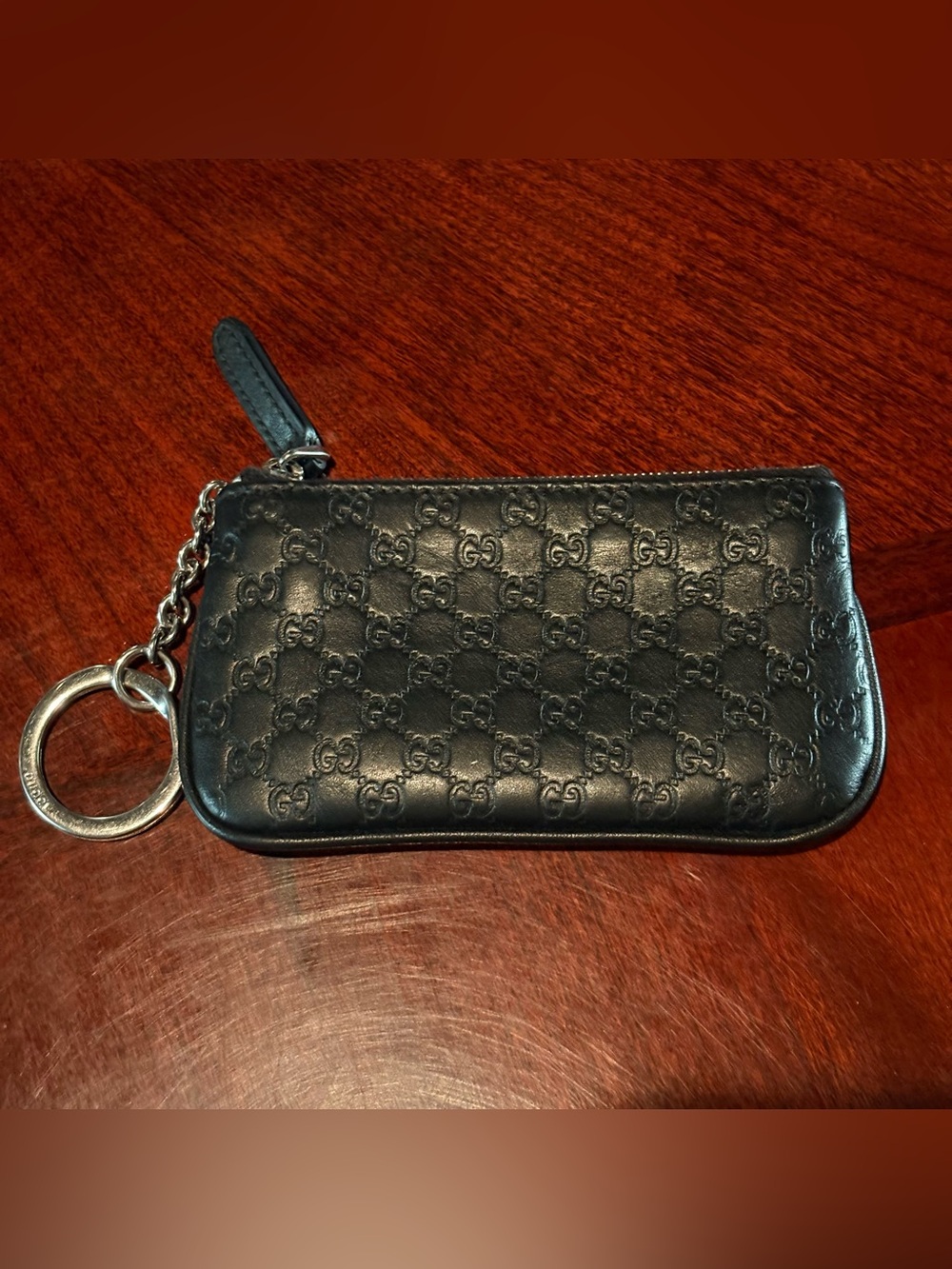 Gucci Micro GG Leather Coin Case Key Case